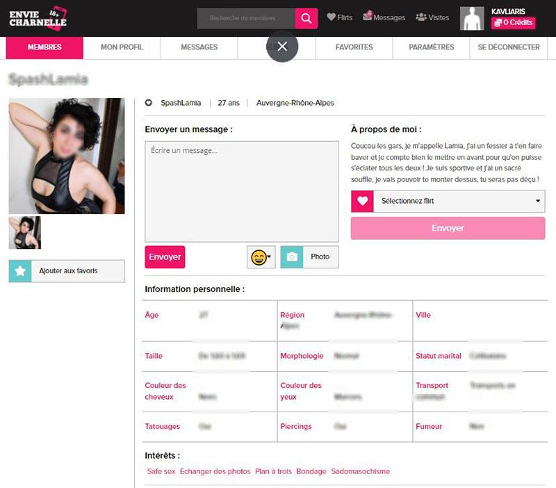 enviecharnelle.com profile page